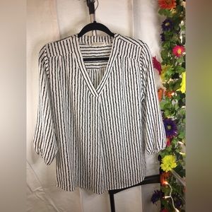 Jon & Anna Contemporary | Women’s White with Black Stripe Blouse Top